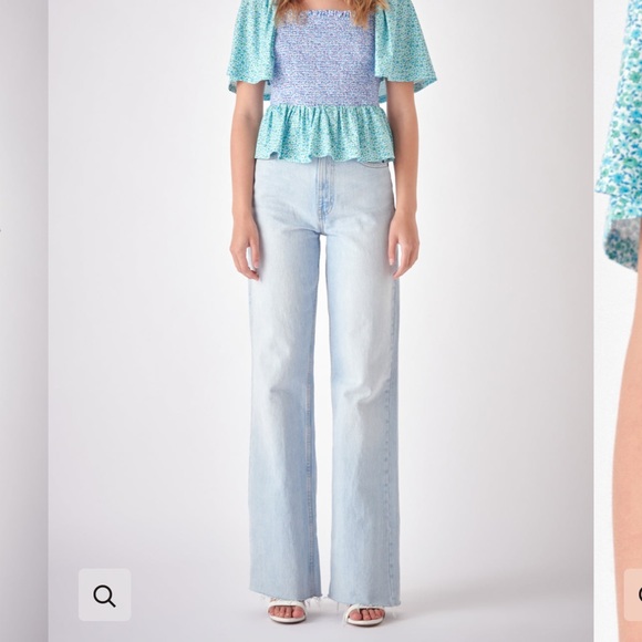 Free The Roses Floral Knit Smocked Top - Picture 2 of 2